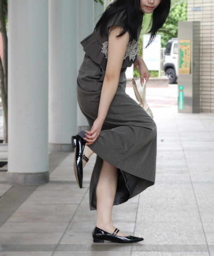 スーツ・フォーマル・ドレス pinstripe sleeveless bustier dress スーツ・フォーマル・ドレス pinstripe sleeveless bustier
