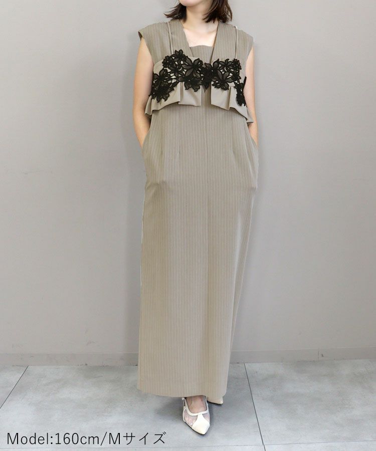 スーツ・フォーマル・ドレス ANDRESED pinstripe sleeveless bustier pinstripe sleeveless bustier dress