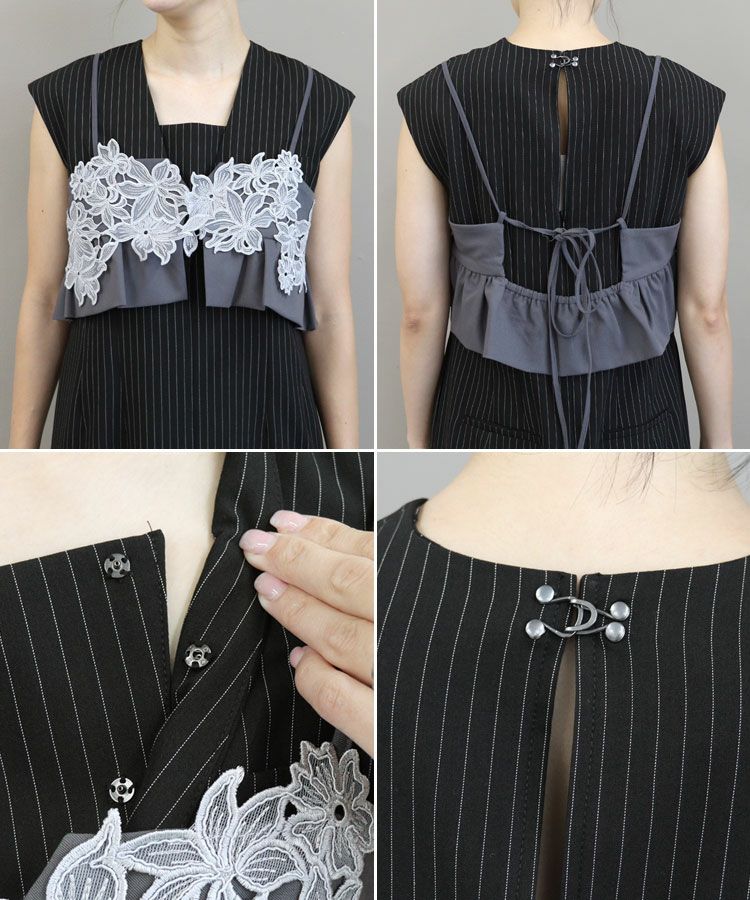 pinstripe sleeveless bustier dress