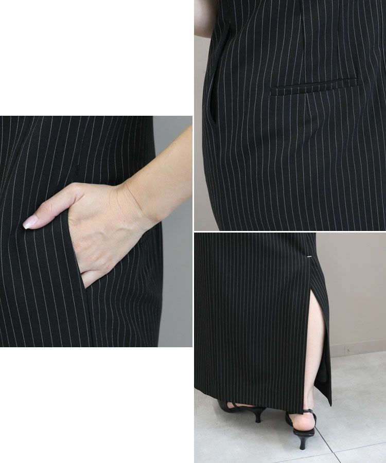 【ANDRESD】pinstripe sleeveless dress pinstripe sleeveless bustier dress | ANDRESD