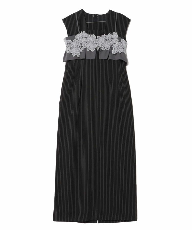 pinstripe sleeveless bustier dress