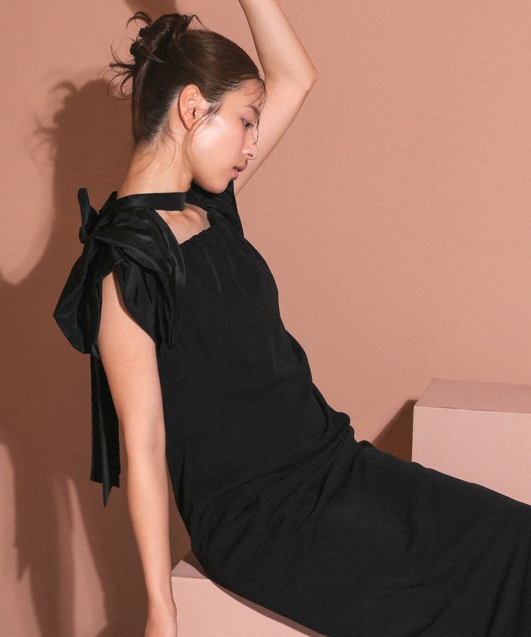 スーツ・フォーマル・ドレス ANDRESD drape dress BLACK drape dress