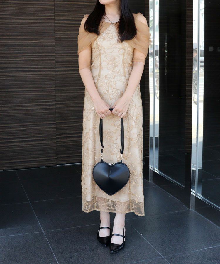 tulel drape spangle dress