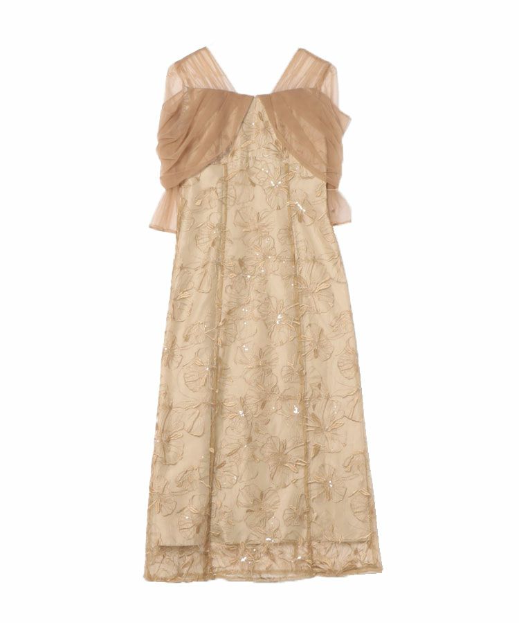 tulel drape spangle dress[8FS]