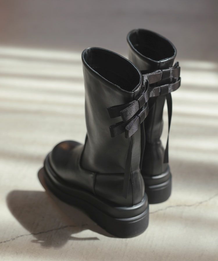 épine ribbon goa boots ブーツリボン黒 23cm 楽天市場】レースアップブーツ レディース 編上げブーツ ポイン