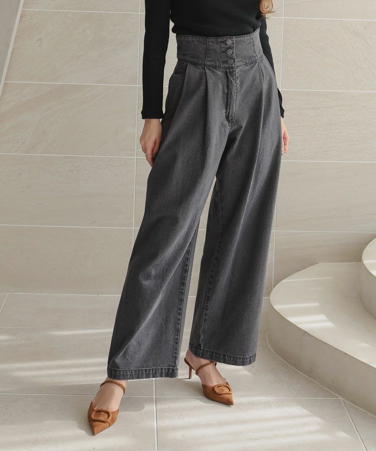 スーパーハイウエストタックデニム