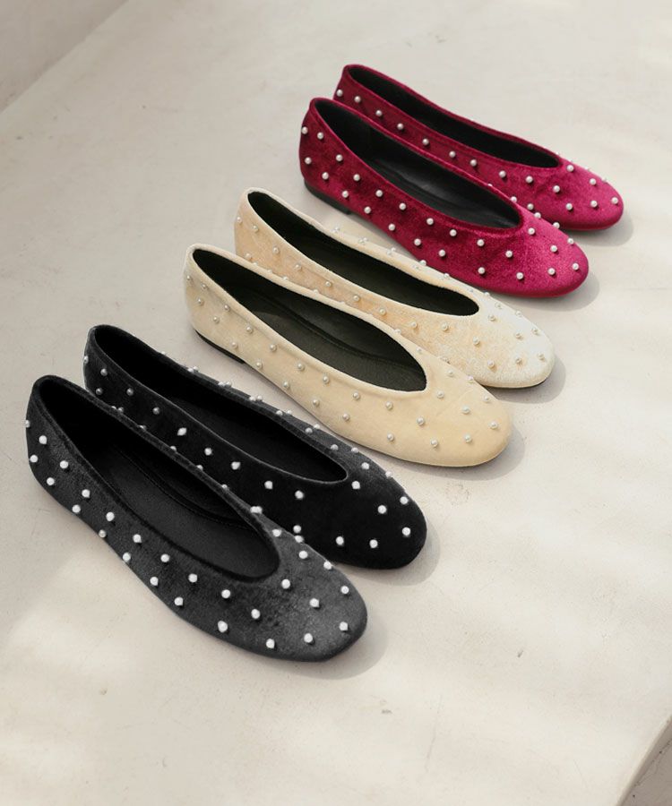 パールベロアパンプス