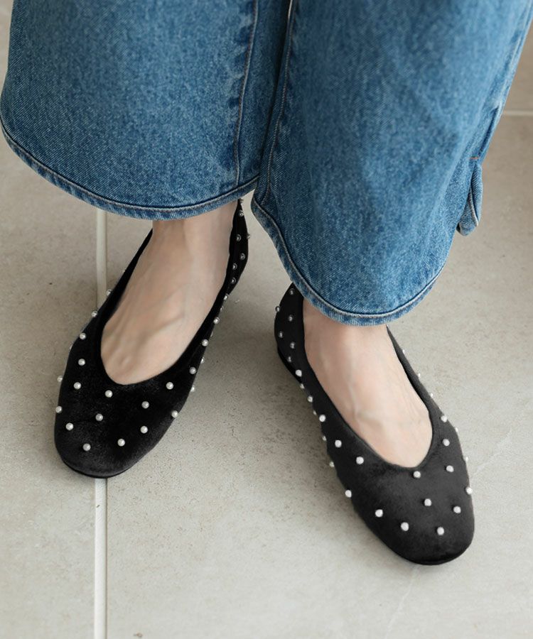パールベロアパンプス