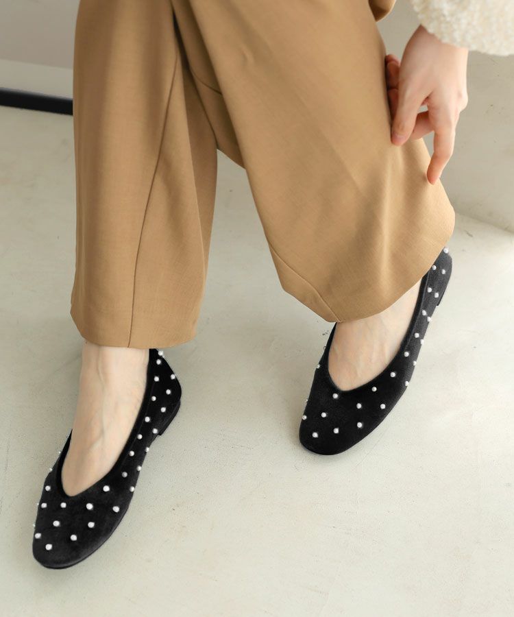 パールベロアパンプス