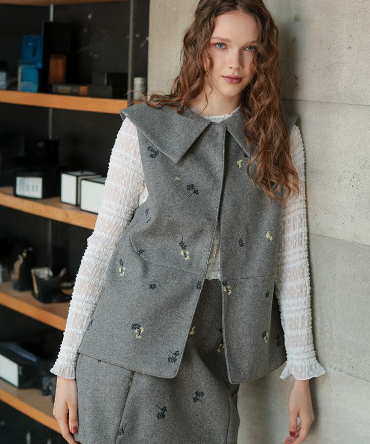 ◉新品◉DONOBAN ドノバン　フローレットジレ　ブラック フローレットジレ