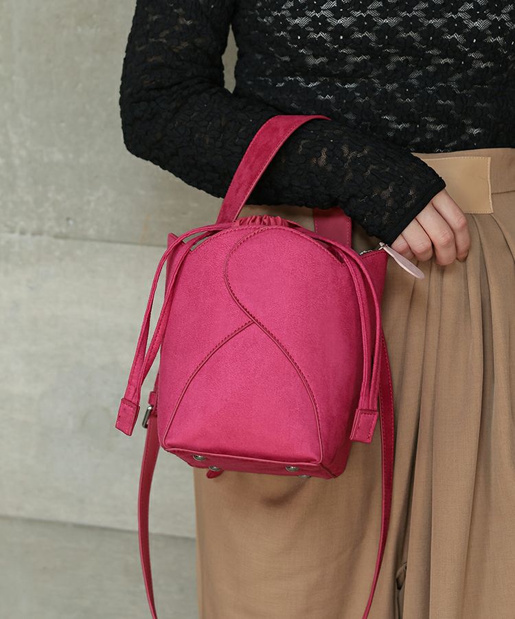 ハートカットスウェードバッグ