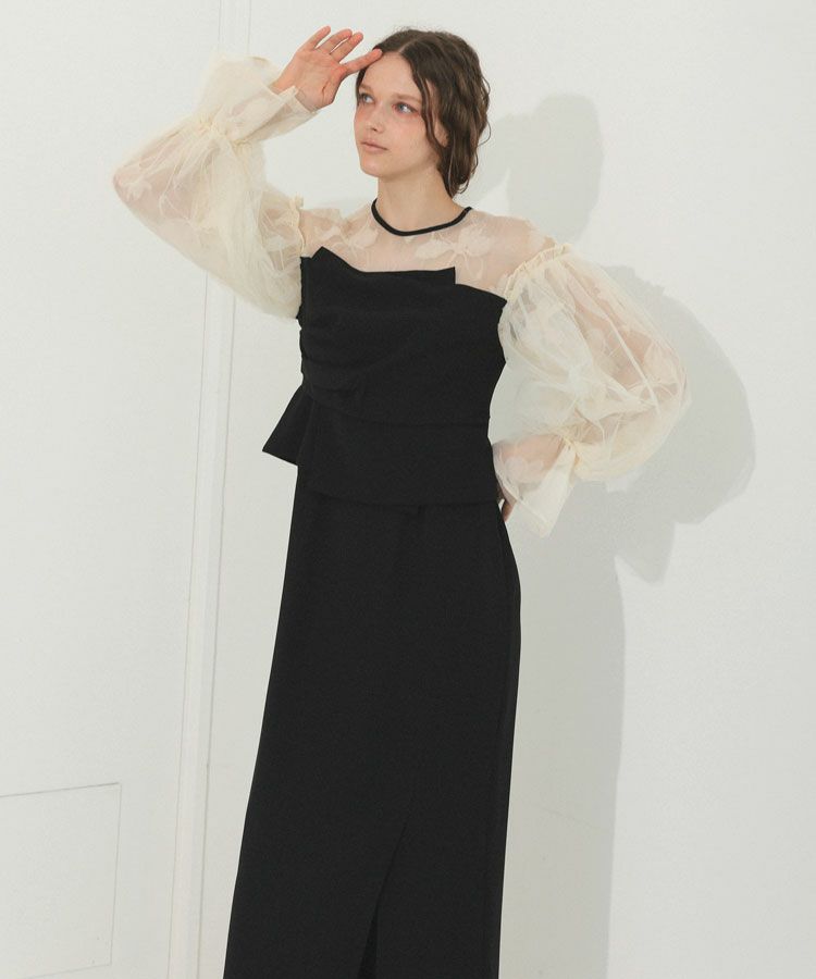 draped bustier flocky dress
