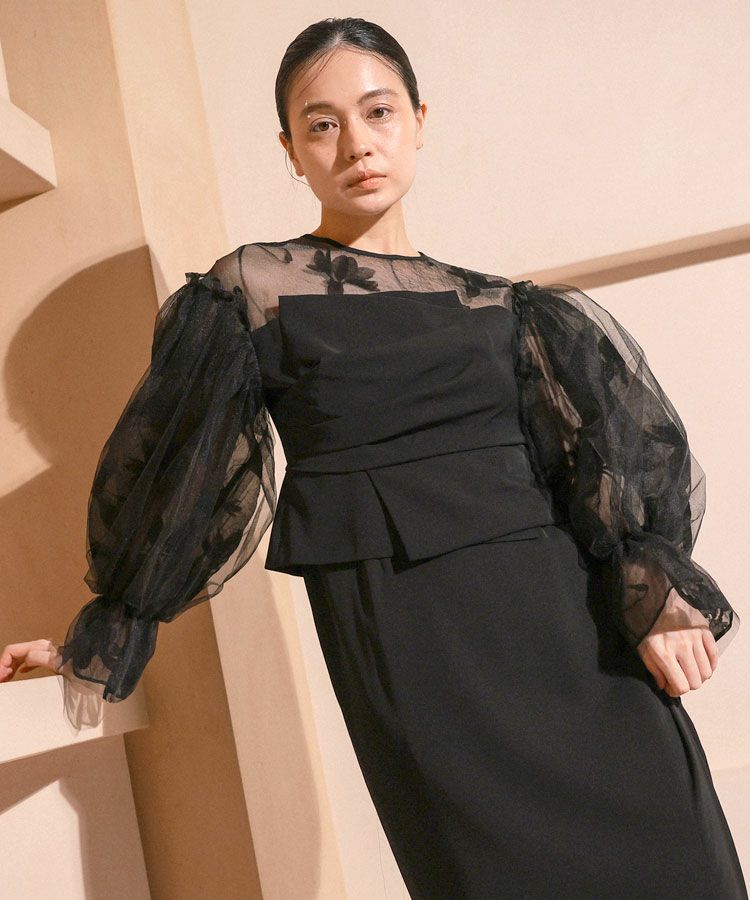 draped bustier flocky dress