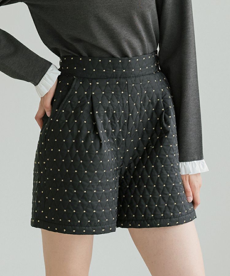 ドットキルティングショートパンツ
