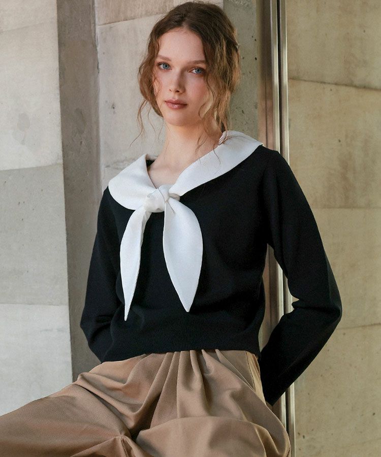 セーラーカラーニット