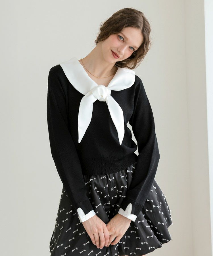 セーラーカラーニット