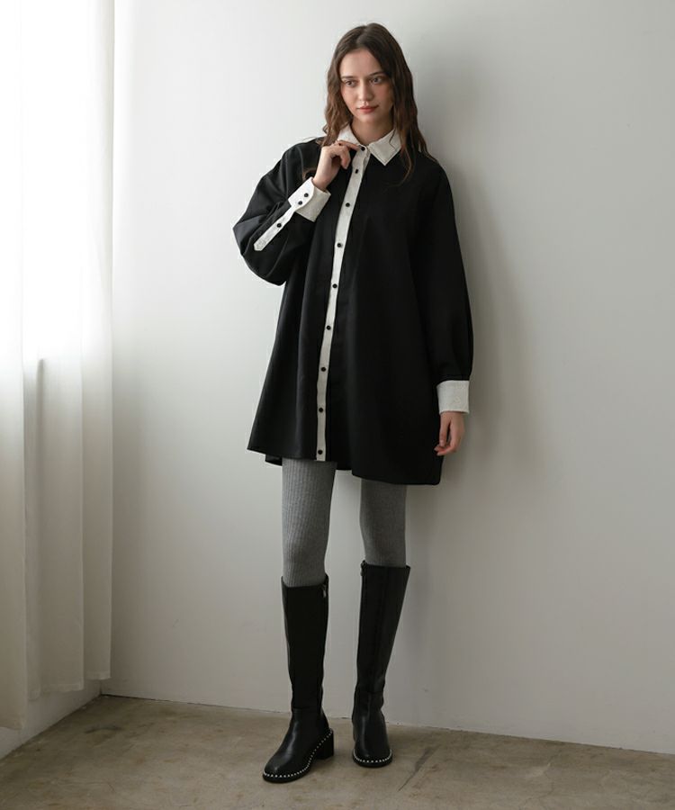 Donoban ダブルカラーシャツワンピース