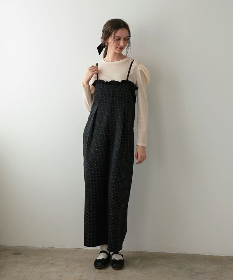 ドットフリルサロペット