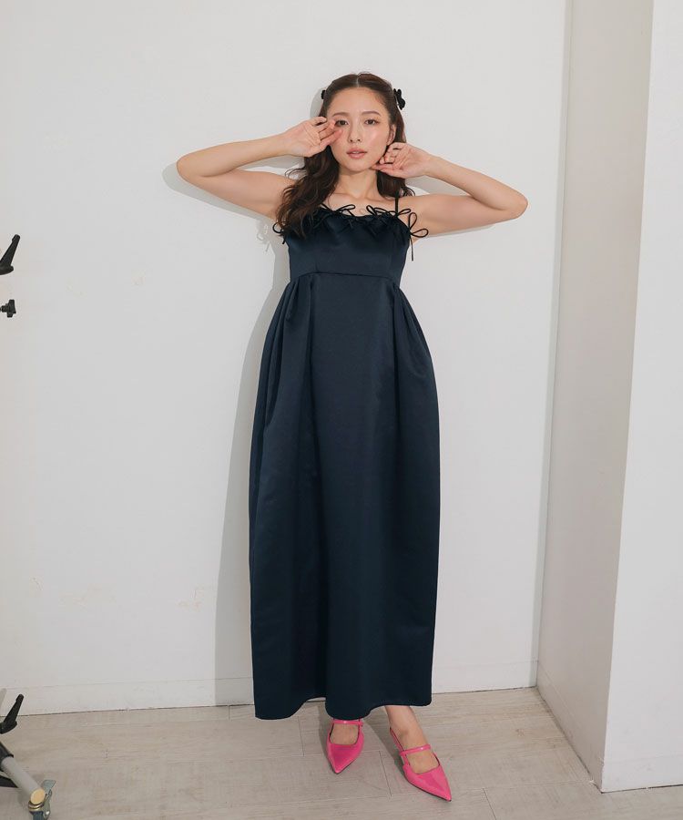 ribbons puffy volume dress[8FS]