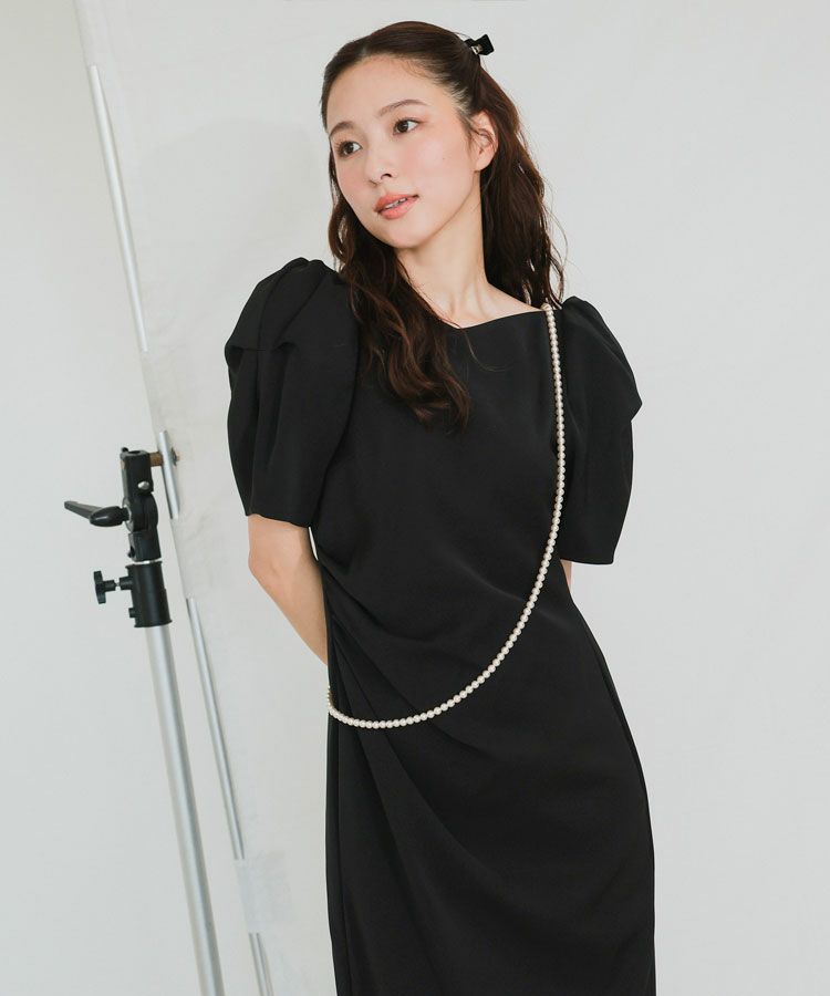 lace arm drepe dress