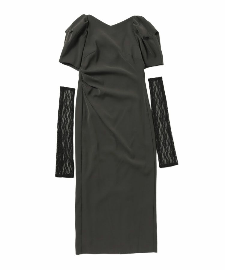 lace arm drepe dress