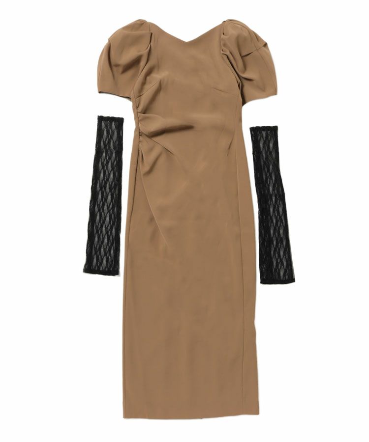 lace arm drepe dress
