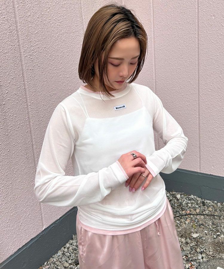 レイヤードシアートップス メール便